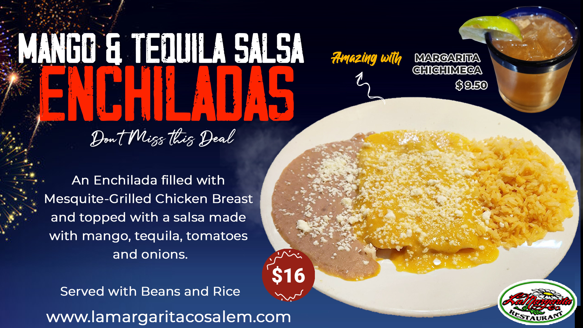 Dinner Special - Mango Enchiladas